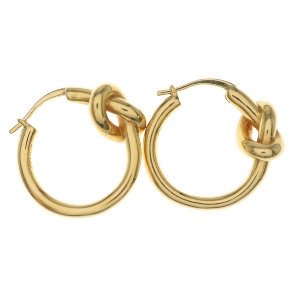 Celine Knot Small Hoop Earrings Gold Plated — view 3
