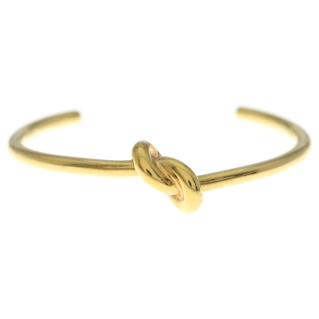 Celine Knot Extra Thin Bangle Gold Plated Bracelet — view 4