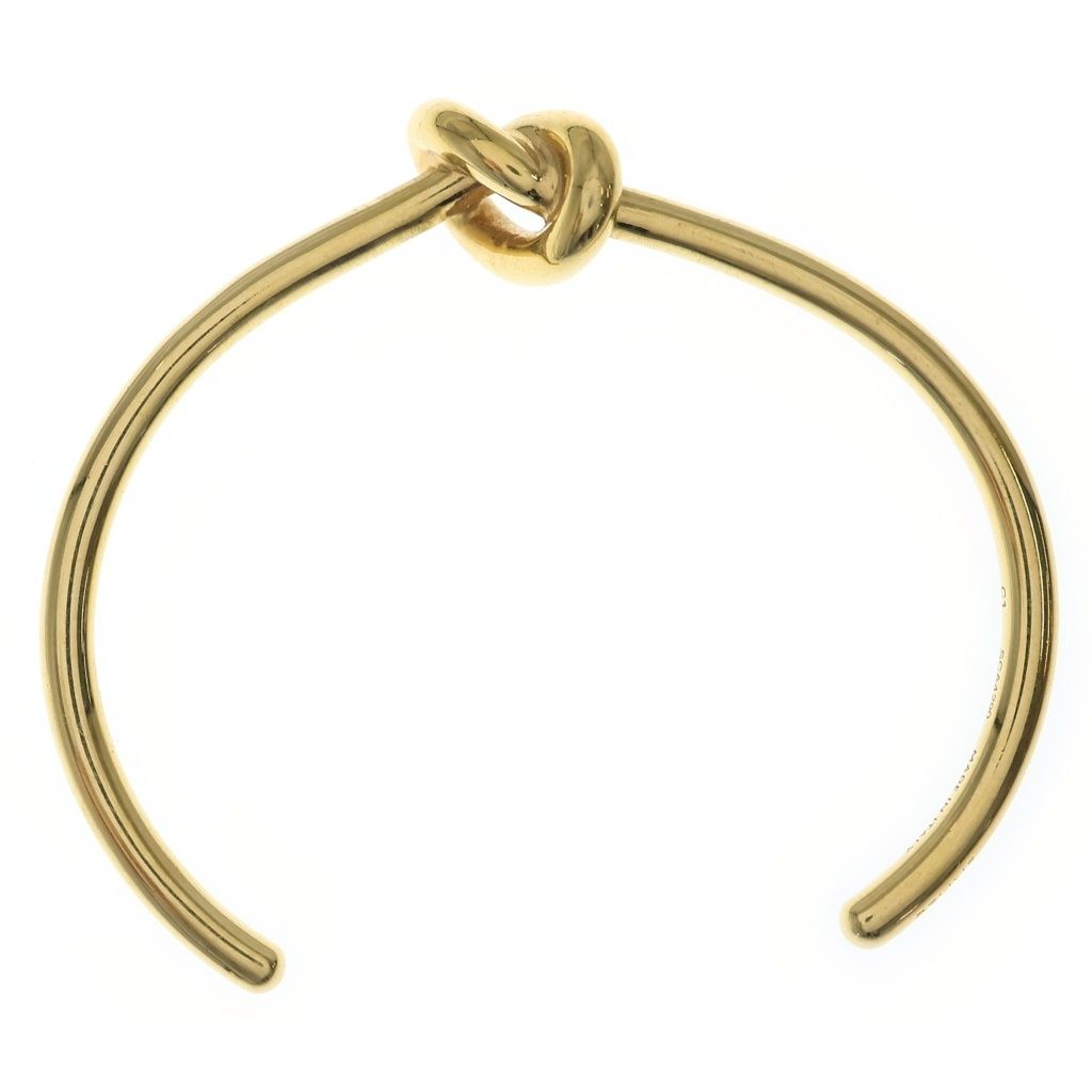 Celine Knot Extra Thin Bangle Gold Plated Bracelet — view 6