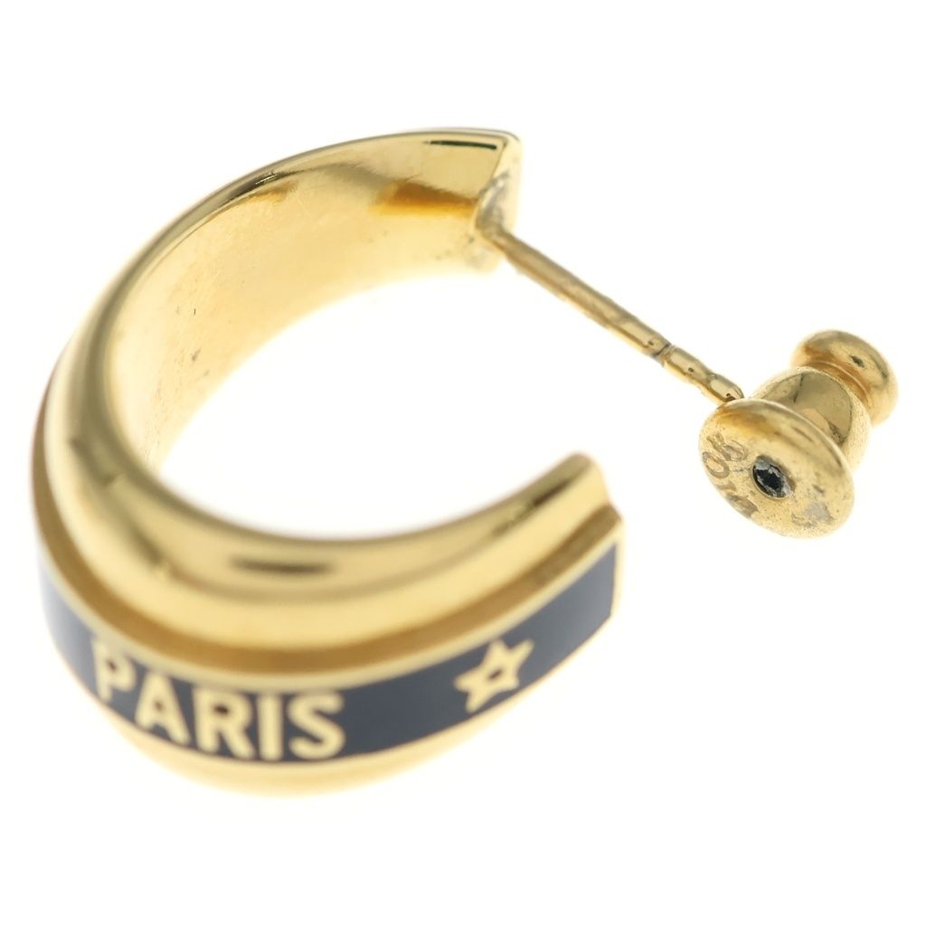 Dior Code Logo Hoop Earrings Gold Plated Black — view 6