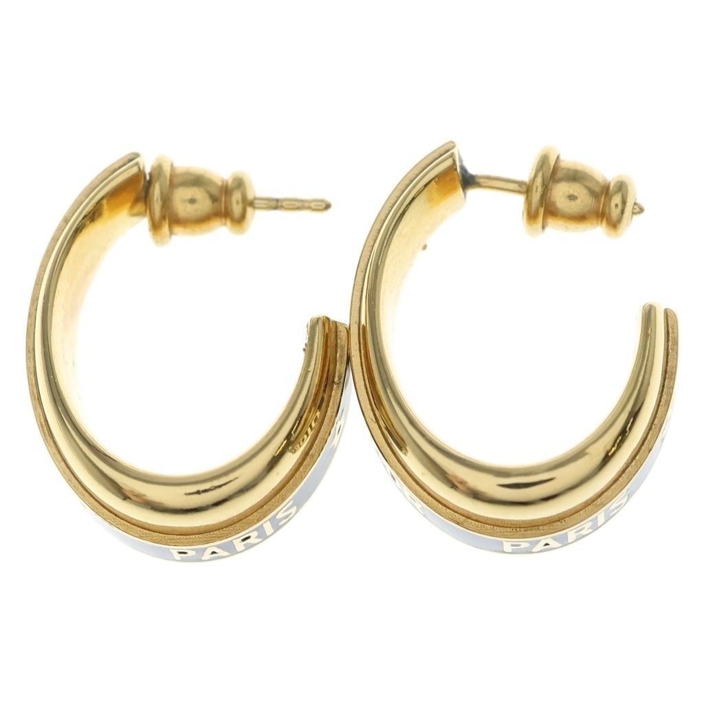 Dior Code Logo Hoop Earrings Gold Plated Black — view 3