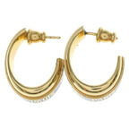 Dior Code Logo Hoop Earrings Gold Plated Black — view 3
