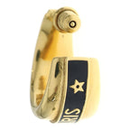 Dior Code Logo Hoop Earrings Gold Plated Black — view 2