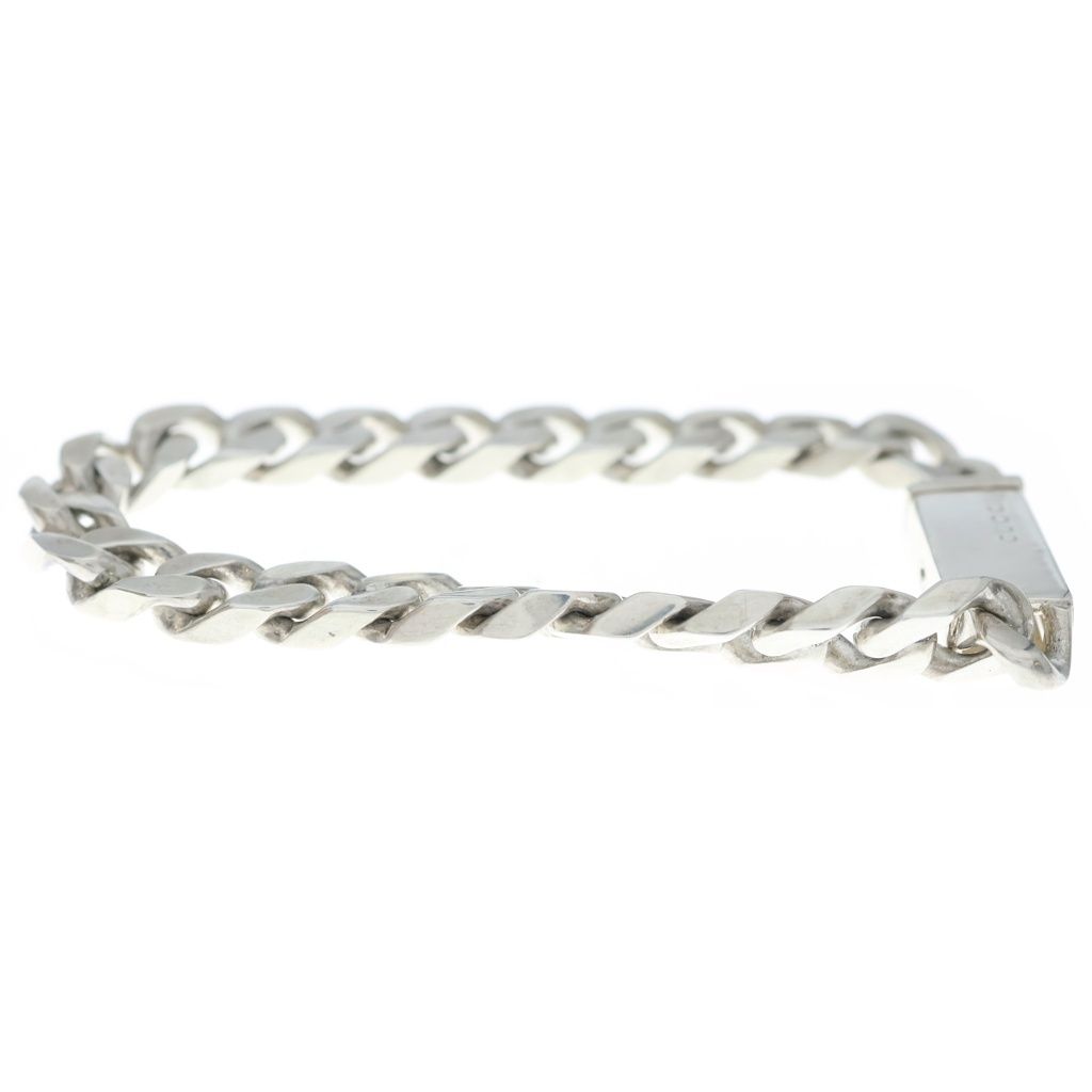 Gucci Chain Logo Plate Bracelet Silver — view 3