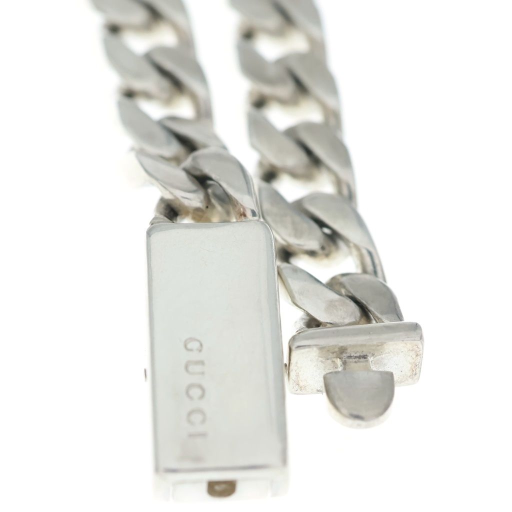 Gucci Chain Logo Plate Bracelet Silver — view 6