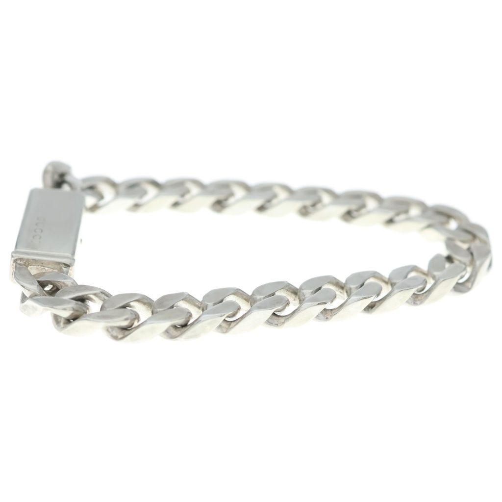 Gucci Chain Logo Plate Bracelet Silver — view 4