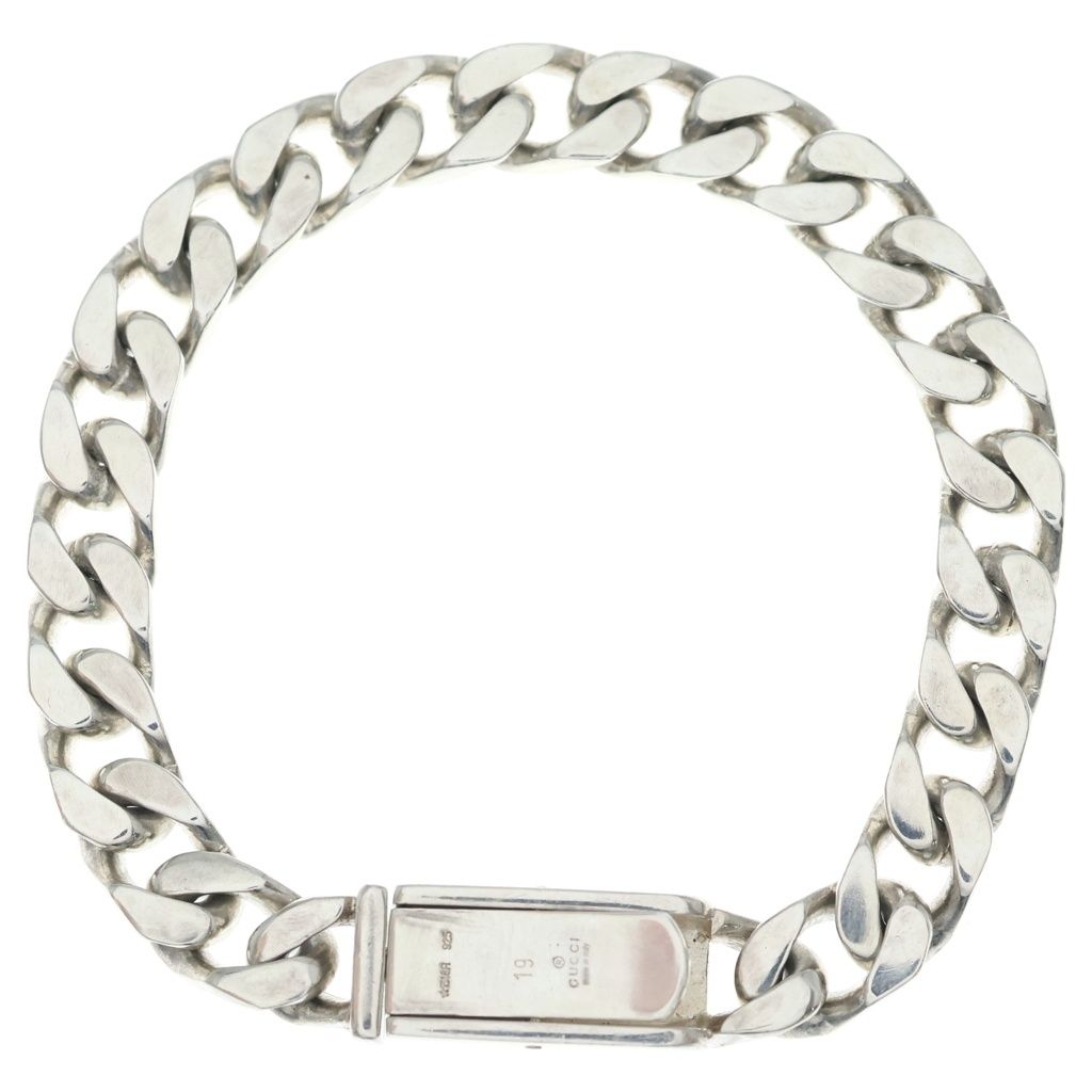 Gucci Chain Logo Plate Bracelet Silver — view 2