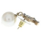 Chanel CC Logo Faux Pearl Earrings Gold Black — view 4