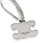 Celine Triomphe Rhinestone Earrings Silver — view 5