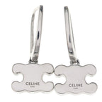 Celine Triomphe Rhinestone Earrings Silver — view 2