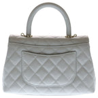Chanel Quilted Coco Handle 24 2-Way Shoulder Handbag Caviar Leather Gold Gray — view 2