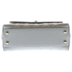 Chanel Quilted Coco Handle 24 2-Way Shoulder Handbag Caviar Leather Gold Gray — view 4