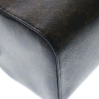 Celine Mini Boston Triomphe Canvas Calfskin Shoulder Bag Silver Brown — view 6