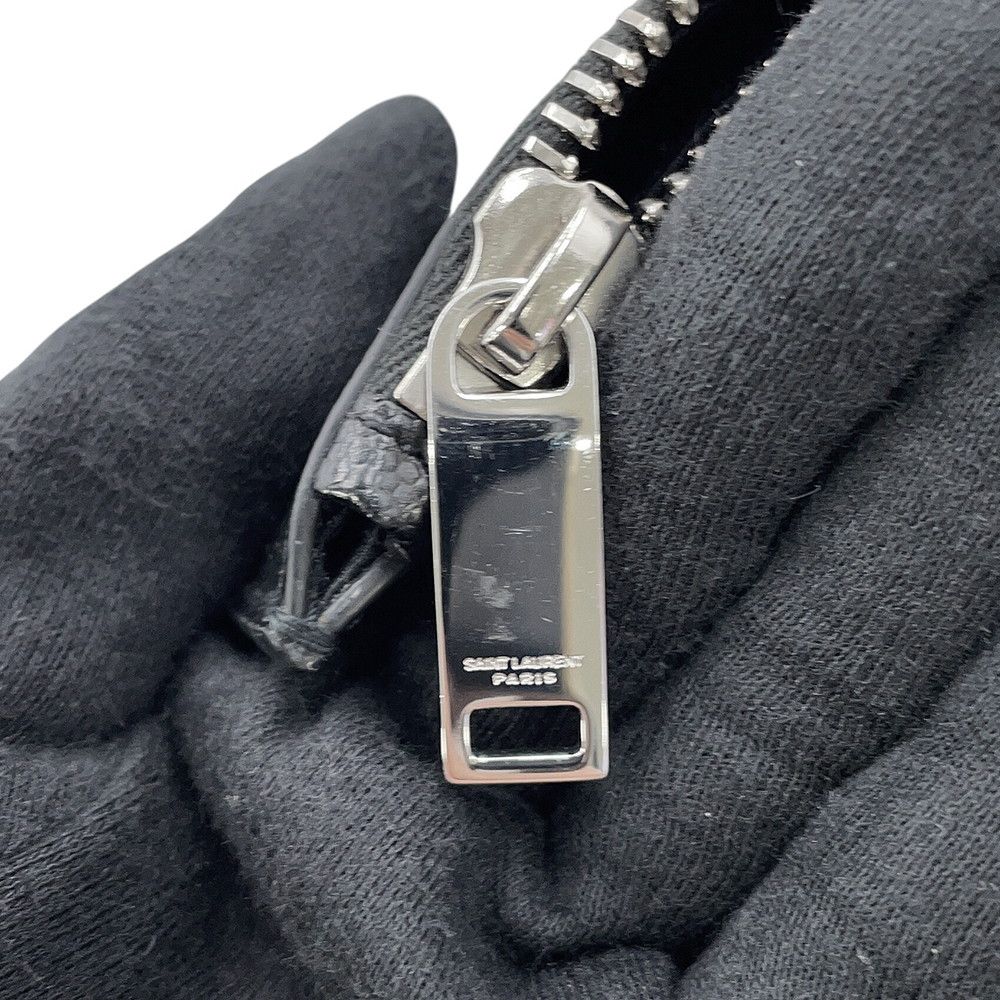 Saint Laurent Paris Clutch Mini Zip Tablet Sleeve Leather Black — view 9