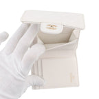 Chanel Trifold Wallet Quilted CC Logo Classic Small Flap Caviar Leather White — view 6