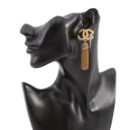 Chanel Earrings CC Logo Fringe — view 4