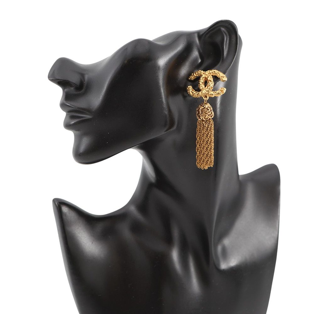 Chanel Earrings CC Logo Fringe — view 4