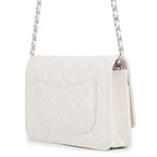 Chanel Chain Wallet CC Logo Quilted 19 Caviar Leather White — view 2