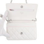 Chanel Chain Wallet CC Logo Quilted 19 Caviar Leather White — view 5