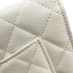 Chanel Chain Wallet CC Logo Quilted 19 Caviar Leather White — view 9