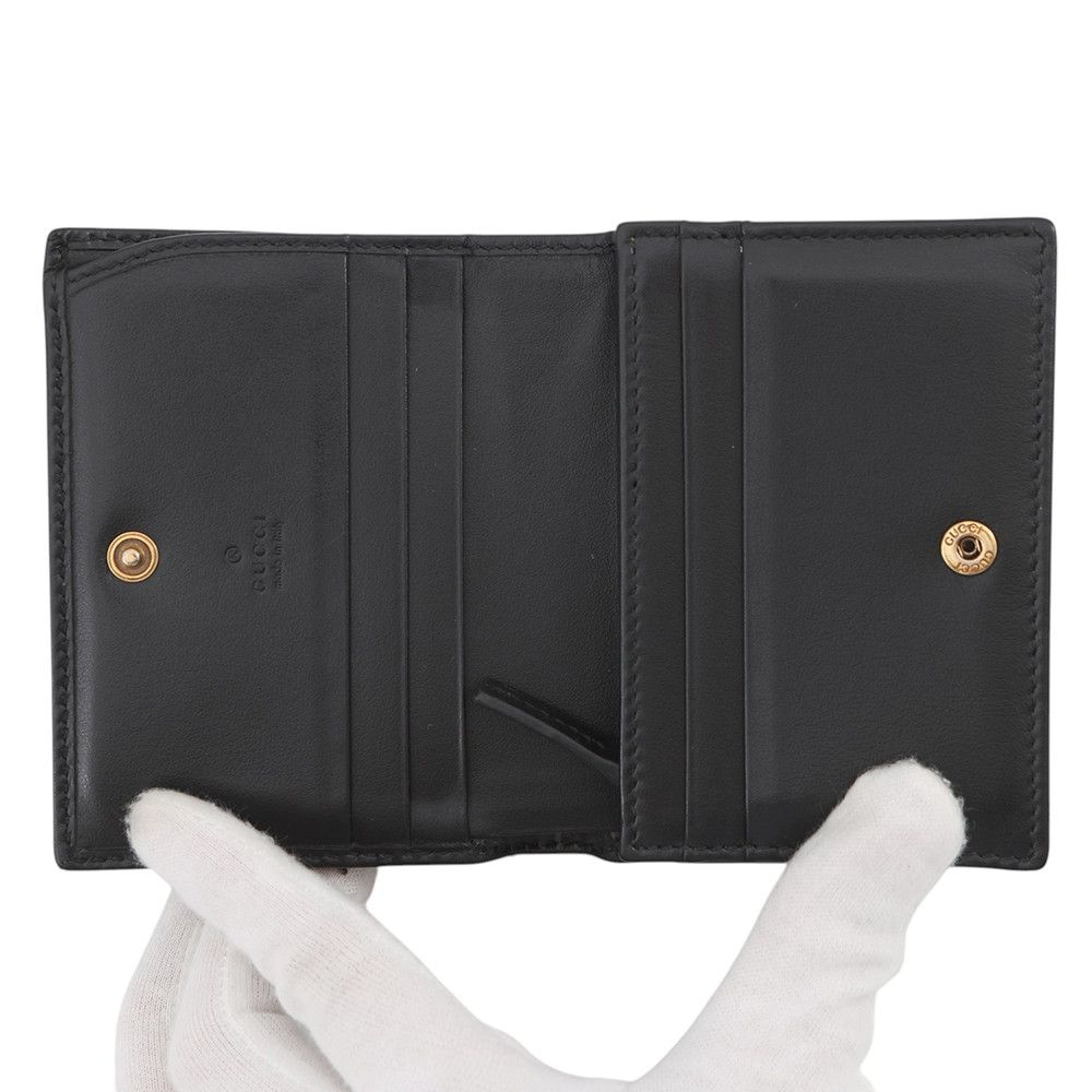 Gucci Bifold Wallet GG Marmont Compact Leather Double Black — view 4