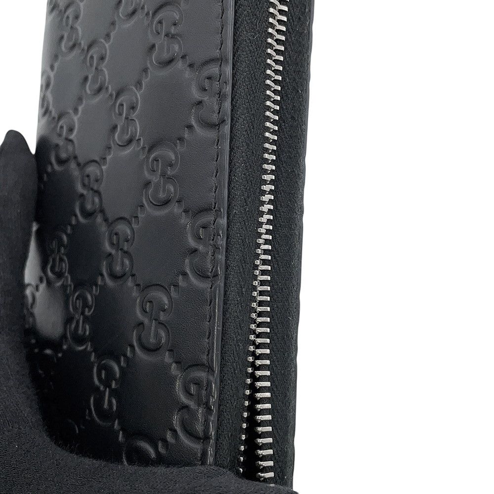 Gucci Wallet Guccissima Zip Around Leather Black — view 7