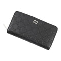 Gucci Wallet Guccissima Zip Around Leather Black