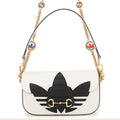 Gucci Chain Shoulder Bag Adidas Collaboration Horsebit Small 2-Way White Black