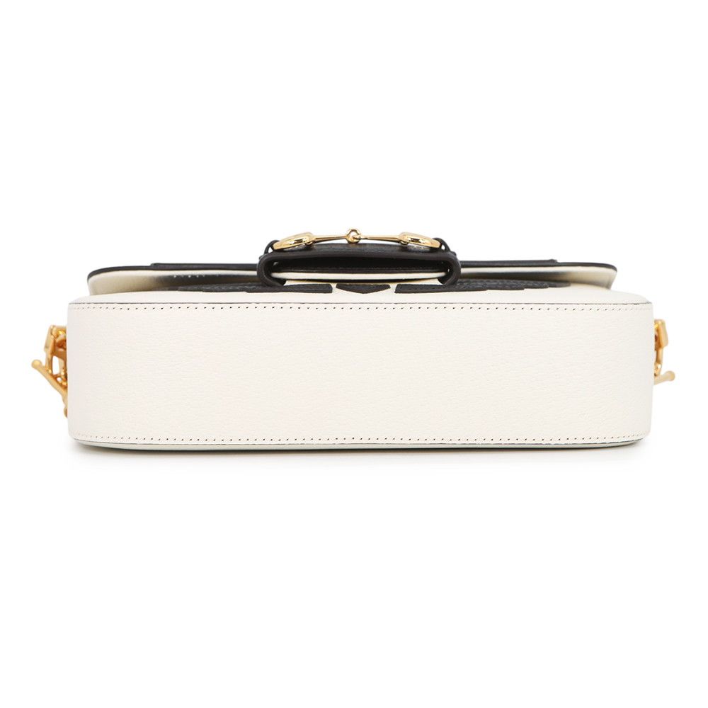 Gucci Chain Shoulder Bag Adidas Collaboration Horsebit Small 2-Way White Black — view 3