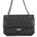 Chanel Chain Shoulder Bag Quilted 2.55 Aged Calf Leather Black