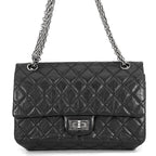 Chanel Chain Shoulder Bag Quilted 2.55 Aged Calf Leather Black