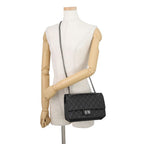 Chanel Chain Shoulder Bag Quilted 2.55 Aged Calf Leather Black — view 5
