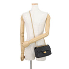 Chanel Chain Shoulder Bag Quilted 2.55 Mini Aged Calf Leather Black — view 5