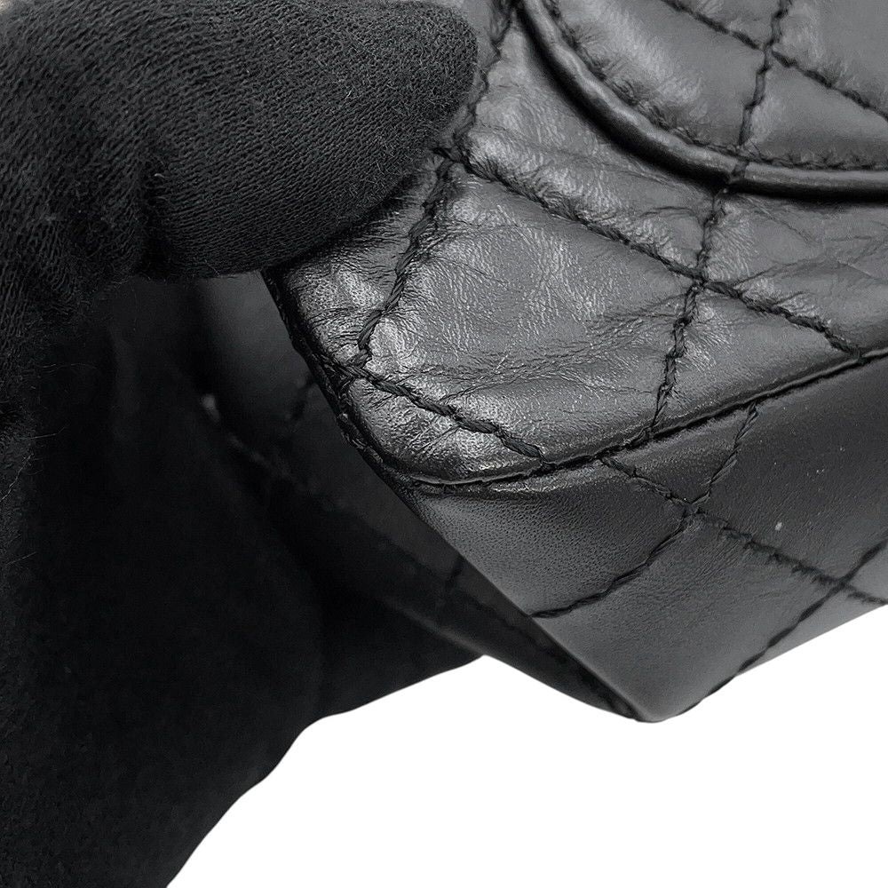 Chanel Chain Shoulder Bag Quilted 2.55 Mini Aged Calf Leather Black — view 7
