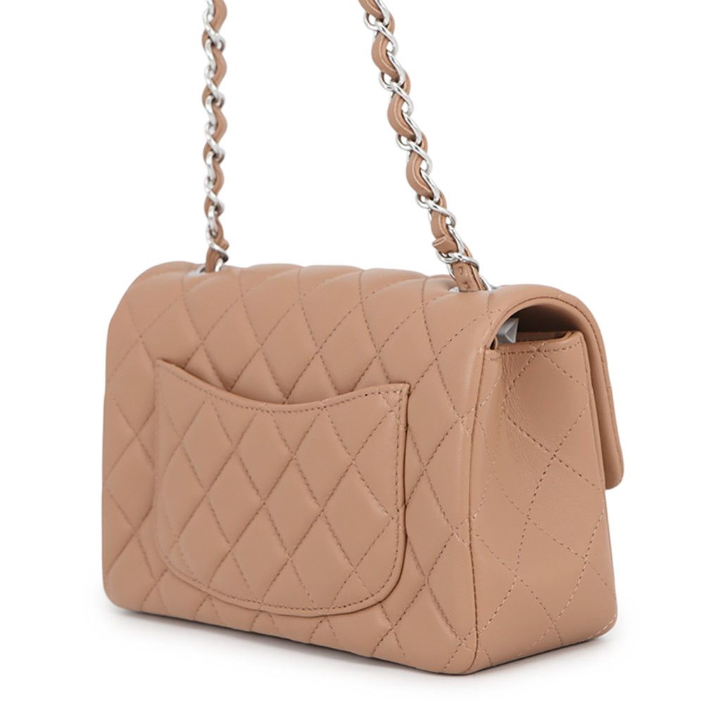 Chanel Chain Shoulder Bag Mini Quilted CC Logo Lambskin — view 2