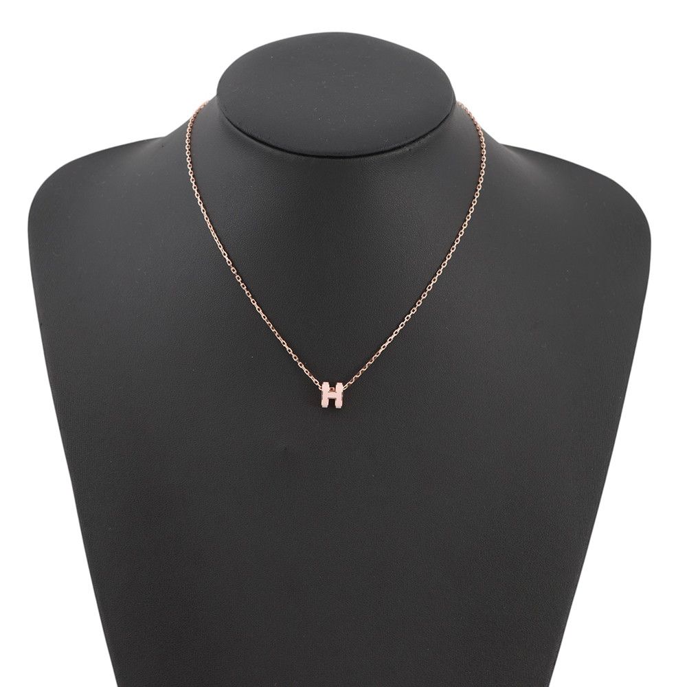 Hermes Necklace Pop Rose Dragee Pink Gold — view 4