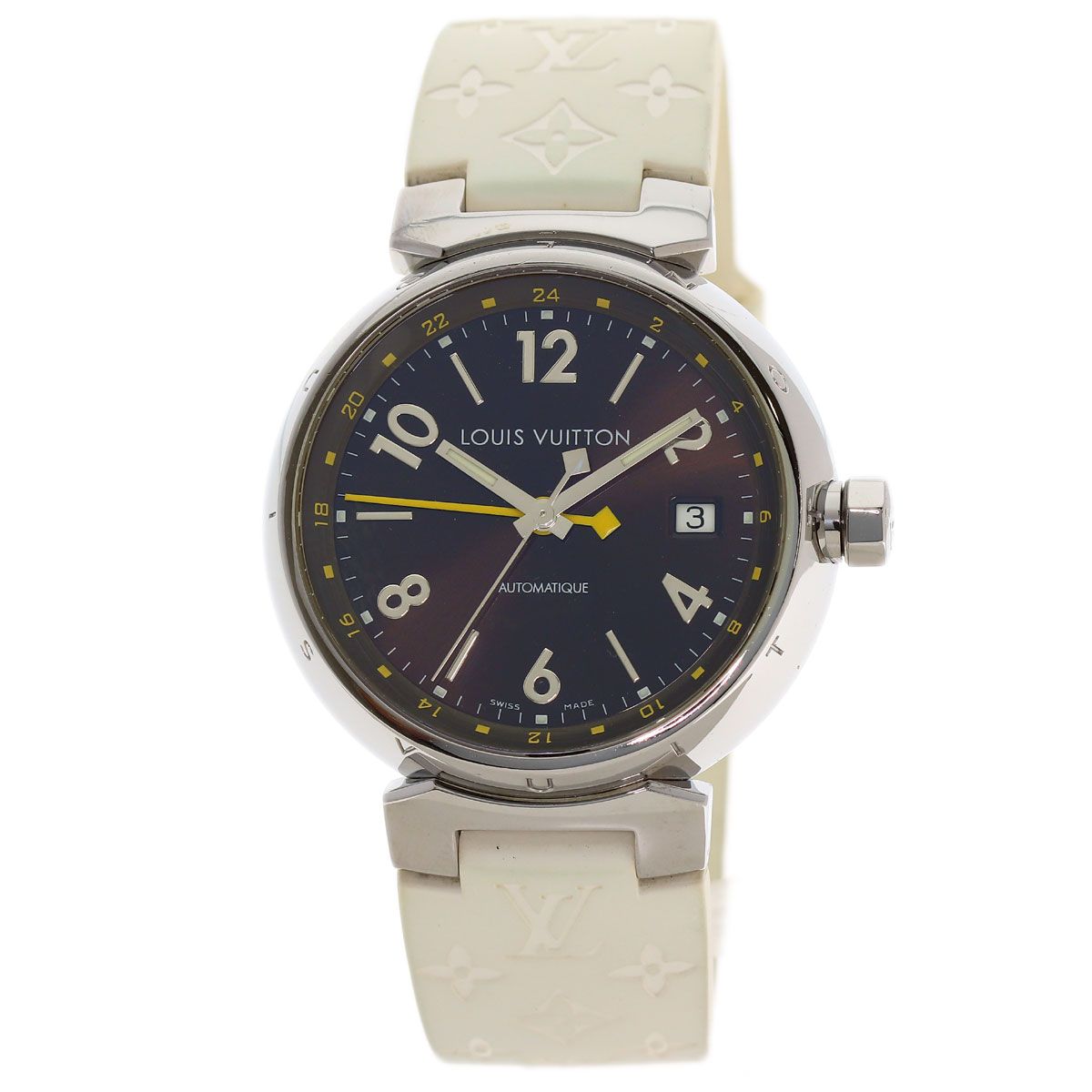 Louis Vuitton Tambour GMT Watch SS Rubber
