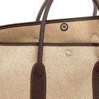 Hermes Garden Party PM Brown Silver Tote Toile — view 8