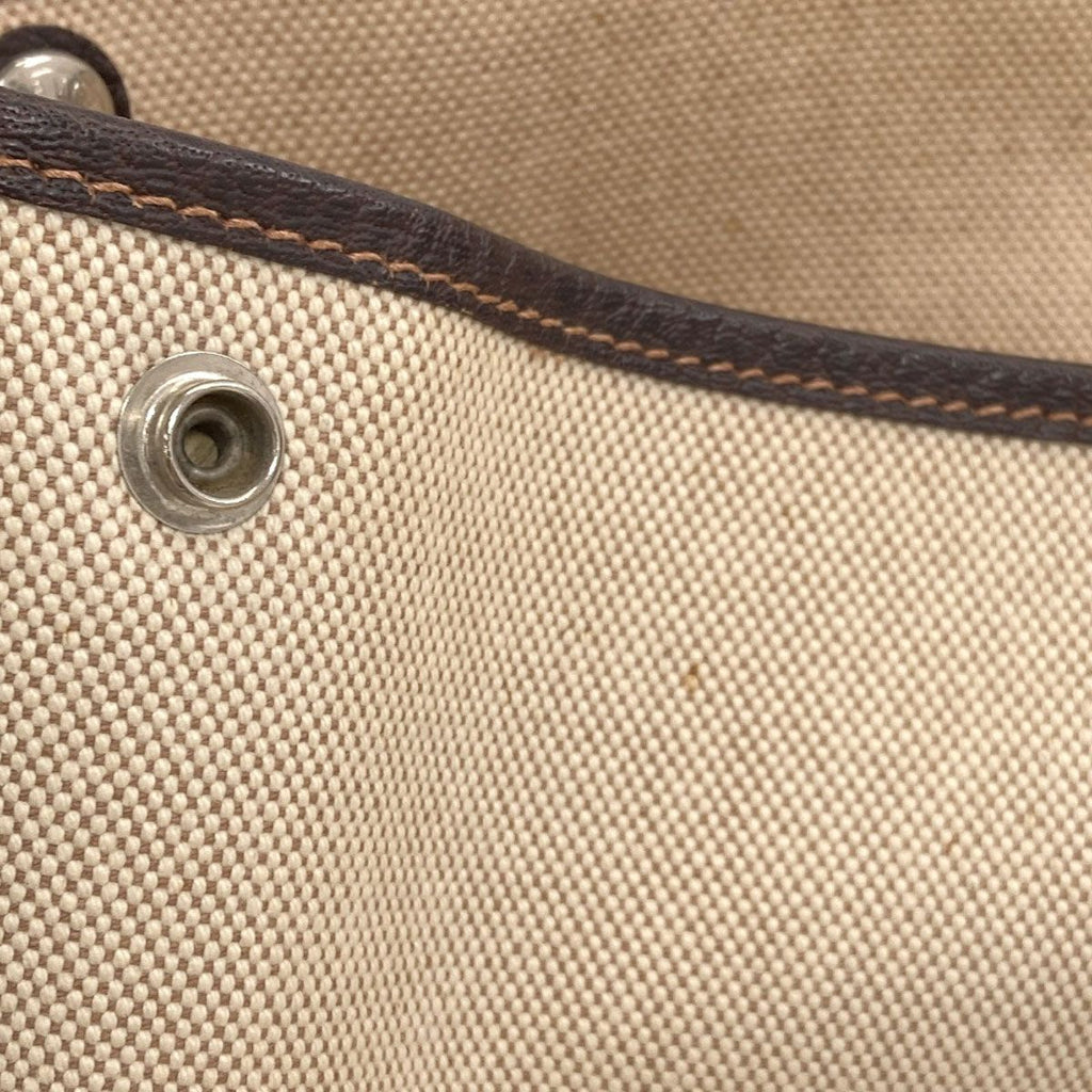 Hermes Garden Party PM Brown Silver Tote Toile — view 9