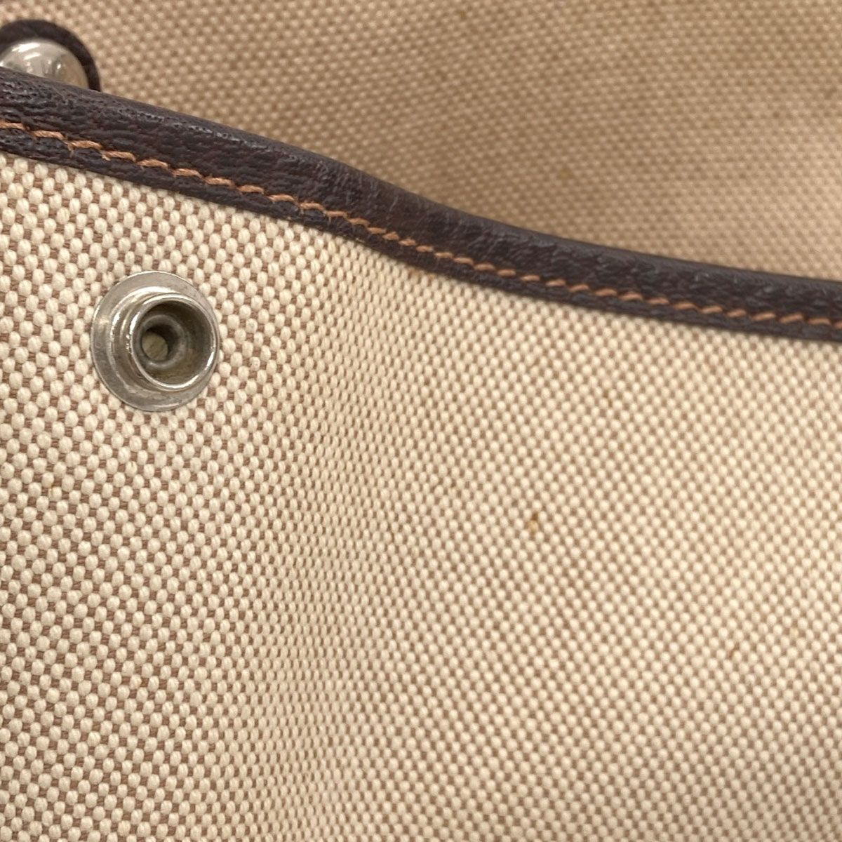 Hermes Garden Party PM Brown Silver Tote Toile — view 9