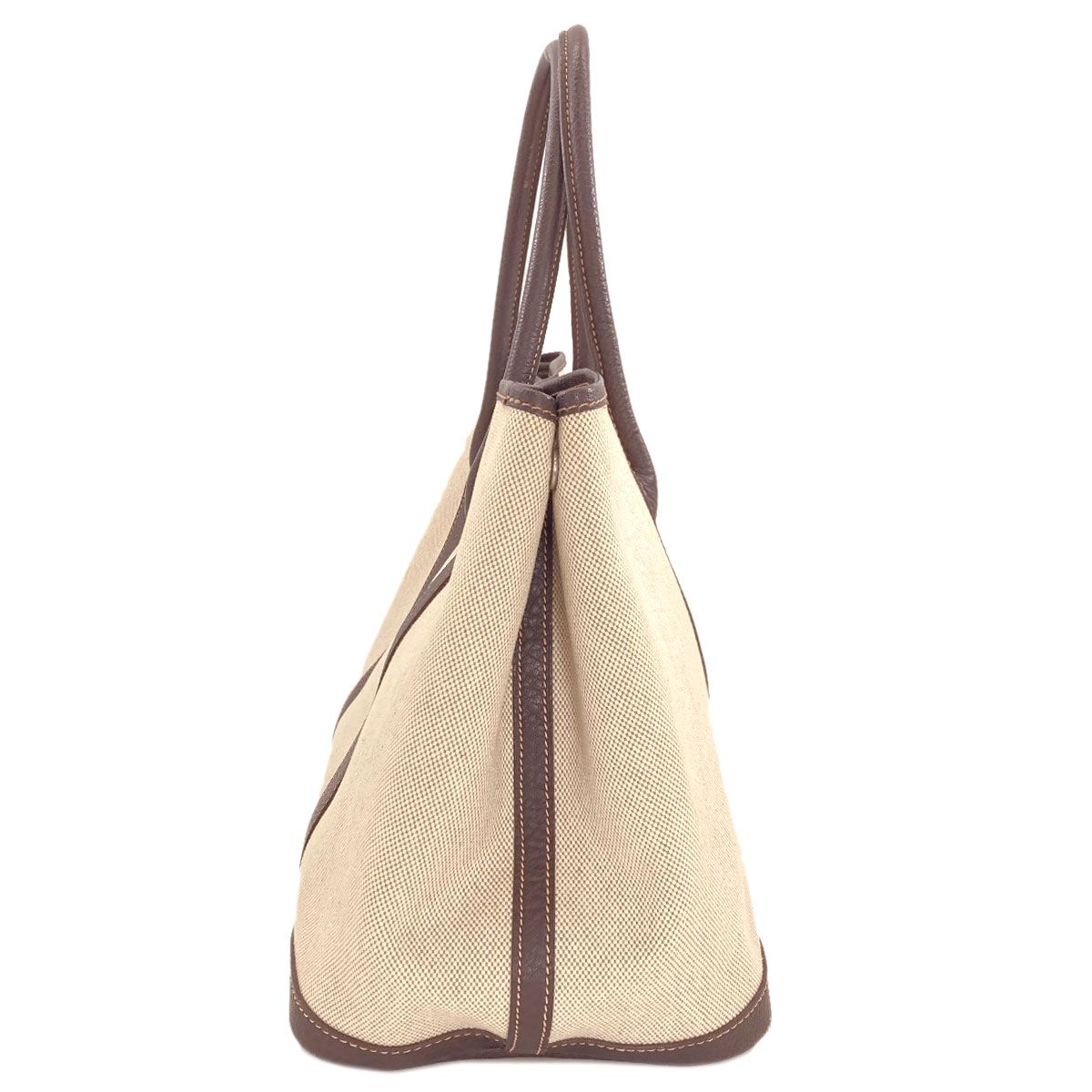 Hermes Garden Party PM Brown Silver Tote Toile — view 3