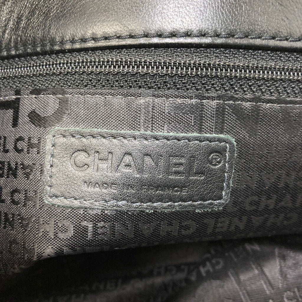 Chanel Quilted Shoulder Silver Bag Nylon Calf — view 6