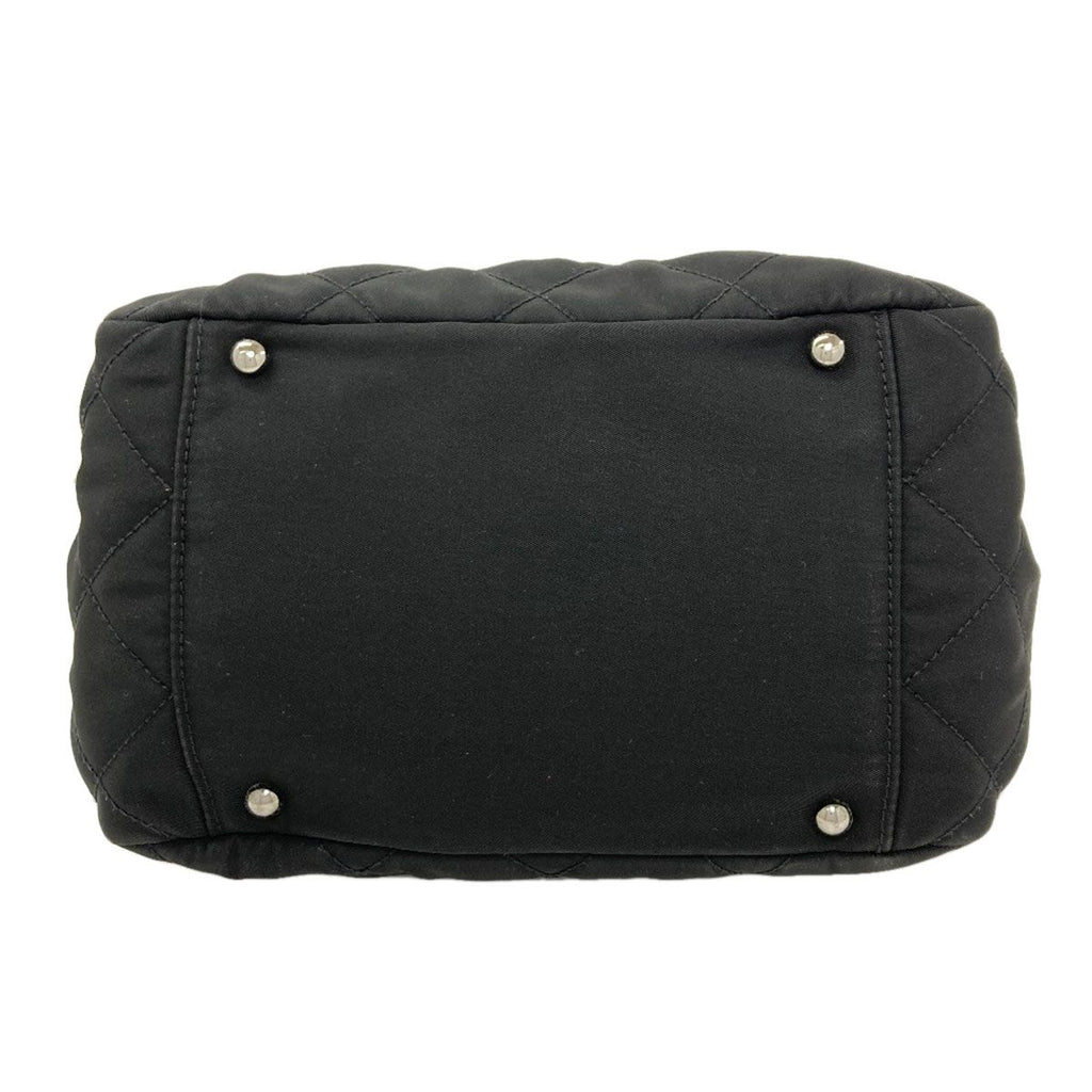 Chanel Quilted Shoulder Silver Bag Nylon Calf — view 4