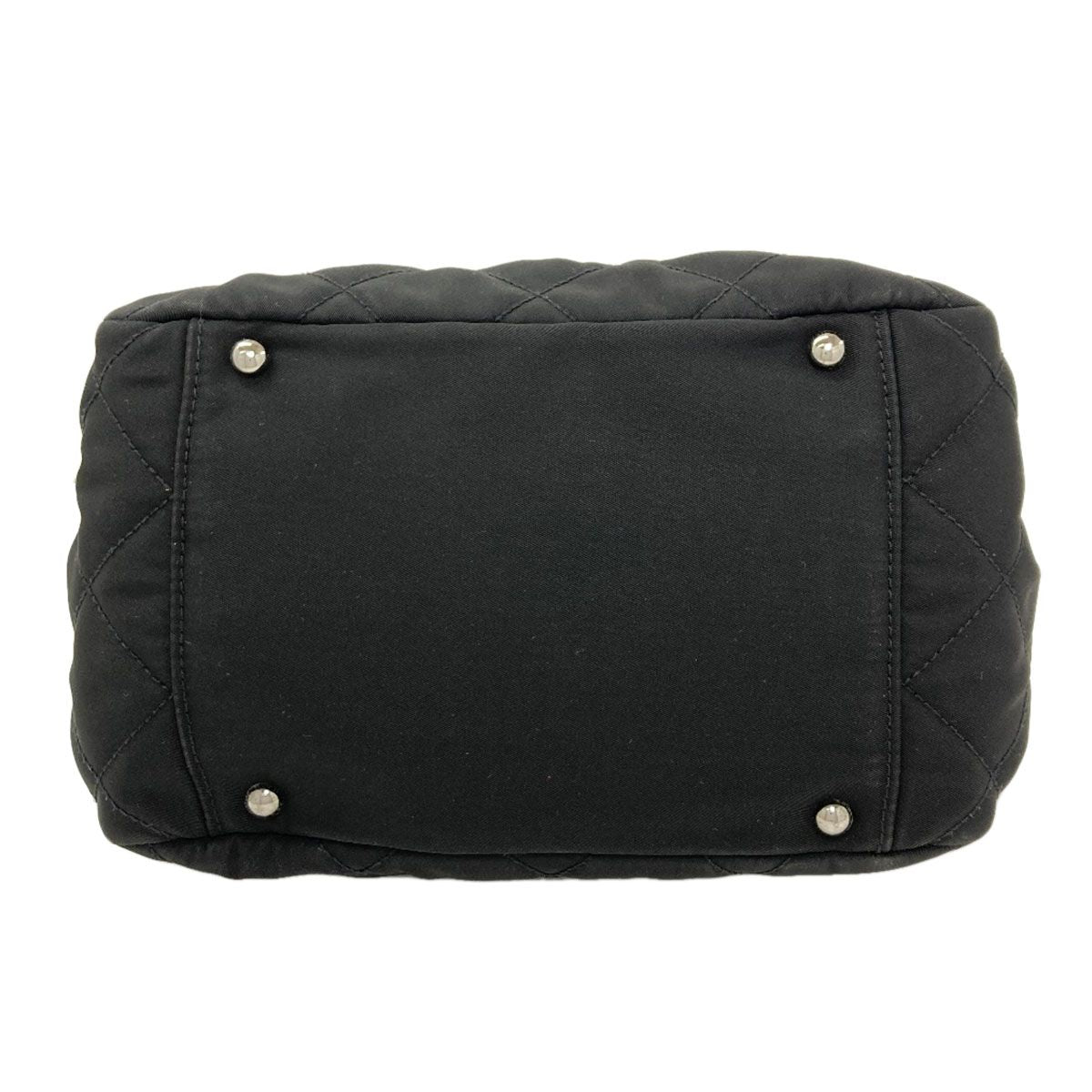 Chanel Quilted Shoulder Silver Bag Nylon Calf — view 4