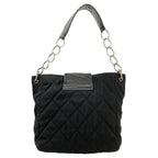 Chanel Quilted Shoulder Silver Bag Nylon Calf — view 2