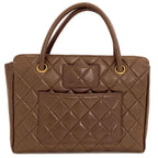 Chanel Quilted Gold Tote Lambskin