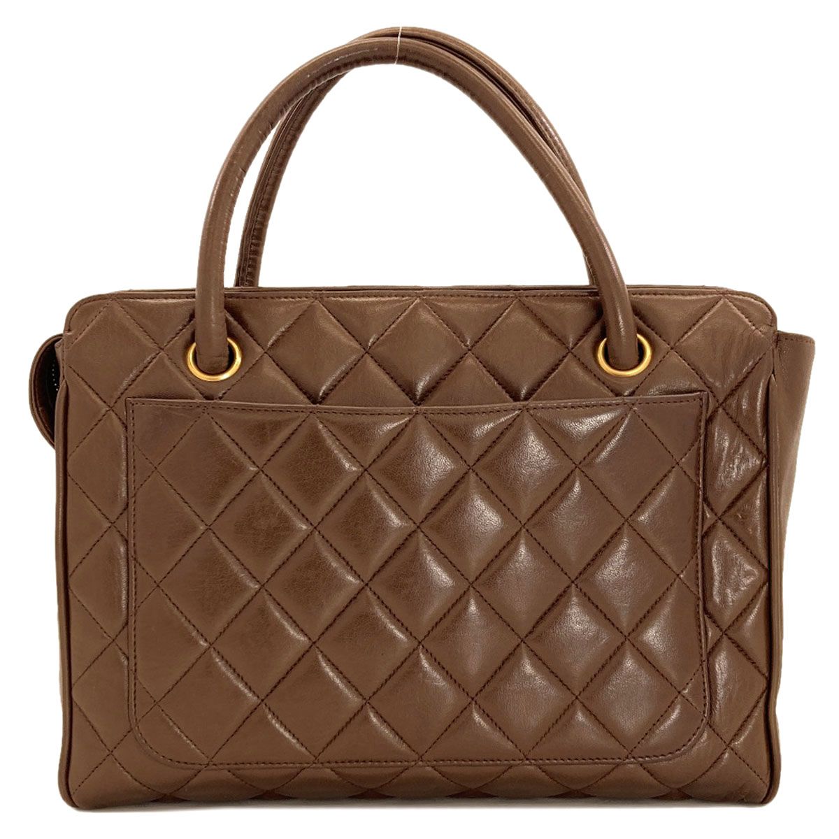 Chanel Quilted Gold Tote Lambskin — view 2