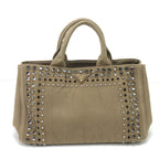 Prada 2-Way Shoulder Bag Canapa Studs Beige — view 2