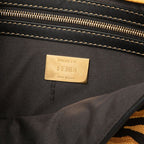 Fendi Mamma Bucket Tiger 2-Way Shoulder Bag Yellow Black Canvas Leather — view 5
