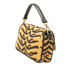 Fendi Mamma Bucket Tiger 2-Way Shoulder Bag Yellow Black Canvas Leather — view 2